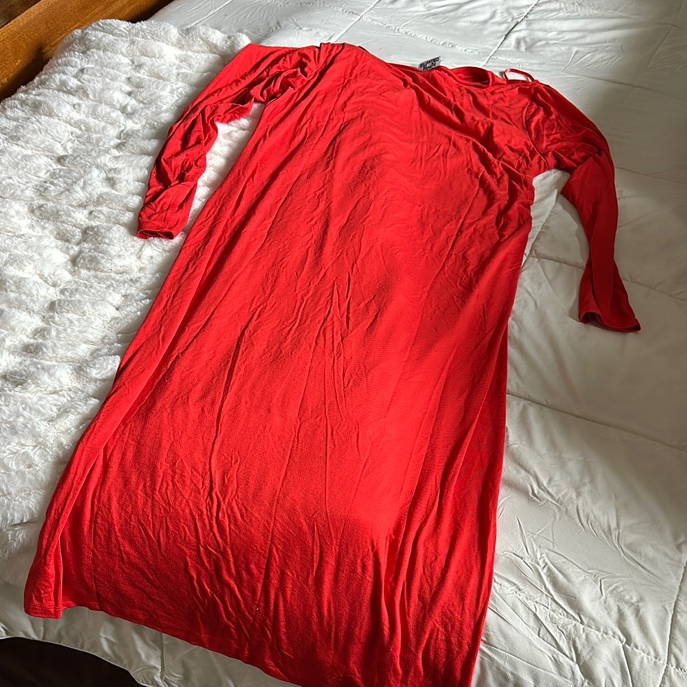 Future Collective Red Ruched Cutout Maxi Dress 1X - Picture 8 of 8